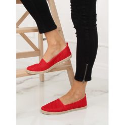 Espadryle z siateczki czerwone CALABRIA. Czerwone espadryle damskie FunKee.pl, bez wzorów, z tkaniny, bez obcasa. Za 61,99 zł.