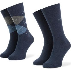 Zestaw 2 par wysokich skarpet unisex BUGATTI - 6776 Argyle Indigo 54Z. Niebieskie skarpetki męskie Bugatti, z elastanu. Za 34,20 zł.