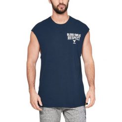 Under Armour Project Rock Podkoszulek Niebieski. Niebieskie podkoszulki męskie Under Armour, m, z nadrukiem, z elastanu, bez rękawów. Za 171,95 zł.