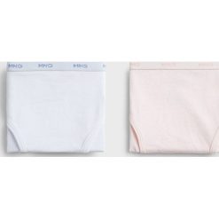 Mango Kids - Figi dziecięce Logan (2-pack). Różowe majtki dziewczęce Mango Kids, z elastanu. Za 49,99 zł.