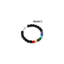 Bransolety Męskie Czakry srebro. Szare bransoletki męskie Brazi druse jewelry, z turkusem, srebrne. Za 130,00 zł.