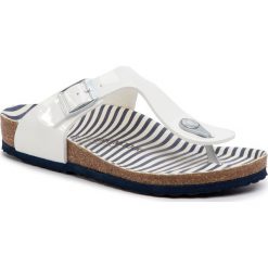 Japonki BIRKENSTOCK - Gizeh Kids Bs 1012724 M Nautical Stripes White. Białe sandały dziewczęce Birkenstock, ze skóry ekologicznej, bez zapięcia. Za 189,00 zł.
