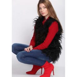 Czarna Kamizelka La Musique. Czarne kamizelki damskie Born2be, l, z futra, długie. Za 89,99 zł.