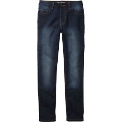 Dżinsy Slim Fit bonprix ciemnoniebieski "stone". Niebieskie spodnie chłopięce bonprix, bez wzorów, z jeansu, klasyczne. Za 37,99 zł.