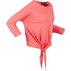 Shirt sportowy przyjazny dla środowiska, rękawy 7/8 bonprix dymny koralowy. Różowe bluzki sportowe damskie bonprix, bez wzorów, bez kołnierzyka, bez rękawów, bez kaptura. Za 34,99 zł.