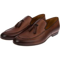 Buty Brązowe Nevis. Pomarańczowe mokasyny męskie LANCERTO, na lato, ze skóry, casualowe. W wyprzedaży za 399,90 zł.