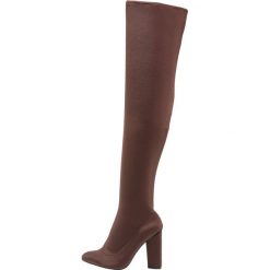 Buty zimowe damskie: Missguided Kozaki na obcasie brown