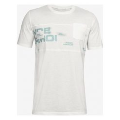 Under Armour Pocket Koszulka Biały. Białe podkoszulki męskie Under Armour, l, z nadrukiem, z bawełny, bez kołnierzyka, krótkie. Za 137,95 zł.