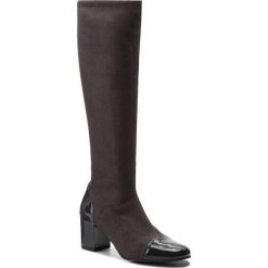 Kozaki SAGAN - 2796 Szara Lycra/Szary Lakier. Czarne buty zimowe damskie marki Sagan, z gumy. W wyprzedaży za 229,00 zł.