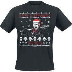 The Walking Dead Negan - X-Mas T-Shirt czarny. Czarne koszulki męskie The Walking Dead, s, z nadrukiem, wizytowe, z okrągłym kołnierzem. Za 36,90 zł.