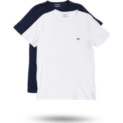 T-SHIRT 2-PAK Emporio Armani. Białe t-shirty męskie s, z aplikacjami, z elastanu, z okrągłym kołnierzem. Za 209,00 zł.