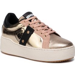 Sneakersy BLAUER - 9FMADELINE02/LAM Platinum. Żółte półbuty damskie Blauer, ze skóry. Za 489,00 zł.