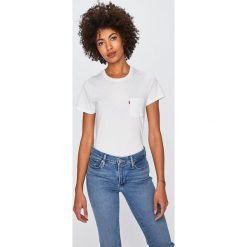 Levi's - Top. Białe topy damskie marki Levi's®, s, z bawełny, z okrągłym kołnierzem. Za 99,90 zł.