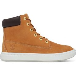 Skórzane sneakersy "Londyn" w kolorze jasnobrązowym. Pomarańczowe sneakersy damskie Timberland, ze skóry. W wyprzedaży za 300,95 zł.