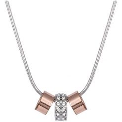 Naszyjniki damskie: Pozłacany naszyjnik z kryształami Swarovski – (D)20,5 cm