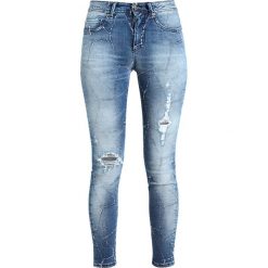Rurki damskie: Benetton Jeans Skinny Fit medium blue destroyed
