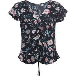 Bluzka w kwiaty bonprix czarny. Czarne koszulki damskie bonprix, w kwiaty, bez kołnierzyka, bez rękawów. Za 89,99 zł.