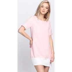 Różowa Sukienka Despair. Różowe sukienki letnie marki numoco, l, z dekoltem w łódkę, oversize. Za 69,99 zł.