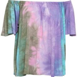 Shirt "carmen" bonprix różowo-lila-jasnoniebiesko-oliwkowy. Różowe koszulki damskie bonprix, bez wzorów, eleganckie, bez kołnierzyka. Za 37,99 zł.