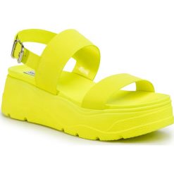 Sandały STEVE MADDEN - Rave SM11000989-02002-NYL Neon Yellow. Żółte klapki damskie Steve Madden, bez wzorów, ze skóry ekologicznej, bez obcasa. Za 429,00 zł.