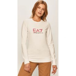 EA7 Emporio Armani - Bluza. Białe bluzy damskie EA7 Emporio Armani, s, z nadrukiem, z elastanu, bez rękawów, bez kaptura. Za 449,90 zł.