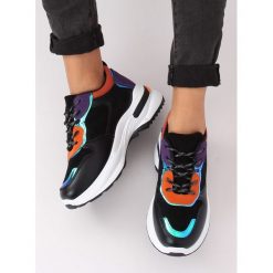 Czarne buty sportowe BHUNNI. Czarne buty sportowe damskie FunKee.pl, bez wzorów, z tkaniny, sportowe. Za 107,99 zł.