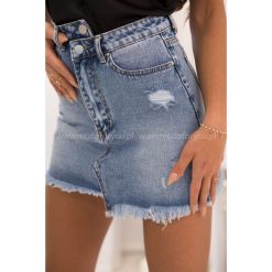 Spódnica Jeans Asymetria. Szare spódniczki damskie Modaforyou, s, bez wzorów, z jeansu, asymetryczne. Za 109,00 zł.