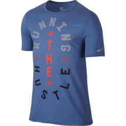 Koszulka do biegania męska NIKE RUN HUSTLE TEE / 776634-456. Szare t-shirty męskie marki Nike, m, do biegania. Za 79,00 zł.