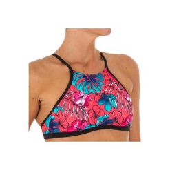 Góra kostiumu kąpielowego ANDREA ALOHA damska. Różowe t-shirty damskie marki OLAIAN, bez wzorów, z elastanu, sportowe, bez kołnierzyka. Za 49,99 zł.