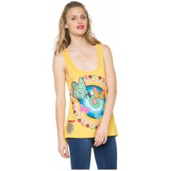 T-shirty damskie: Desigual Koszulka Bez Rękawów Damska S Zółty