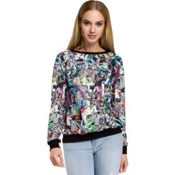 LUCIANA Bluza ze ściągaczem - geometryczny. Szare bluzy damskie z nadrukiem marki Moe. Za 139,00 zł.