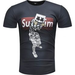 Koszulka męska t-shirt czarny Recea. Czarne koszulki męskie Recea, xl, z nadrukiem, z bawełny, bez kołnierzyka, bez rękawów. Za 24,00 zł.