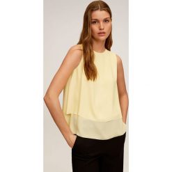 Mango - Bluzka Maracuya. Żółte bluzki damskie Mango, na co dzień, m, bez wzorów, z poliesteru, eleganckie, z okrągłym kołnierzem, bez rękawów. W wyprzedaży za 59,90 zł.
