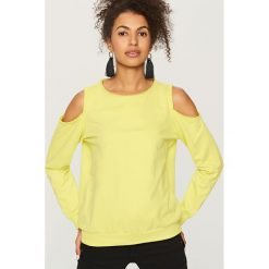 Bluzy damskie: Bluza z okrytymi ramionami – Zielony