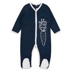 Garnamama Chłopięce Śpioszki Rabbits 86 Niebieskie. Niebieskie kombinezony niemowlęce marki Garnamama, z bawełny, eleganckie. Za 43,00 zł.