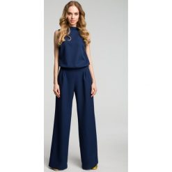 Kombinezon bez rękawów moe382. Niebieskie kombinezony eleganckie damskie marki Moe, s, ze stójką, bez rękawów. Za 169,90 zł.
