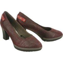 JANA 22403-27 bordeaux, czółenka damskie. Czerwone czółenka damskie Jana, bez wzorów, ze skóry, bez obcasa, na obcasie. Za 279,90 zł.