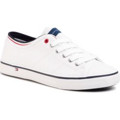Tenisówki TOMMY HILFIGER - T3B4-30694-0034 D White 100. Białe półbuty damskie TOMMY HILFIGER, bez wzorów, z gumy, bez zapięcia. Za 259,00 zł.
