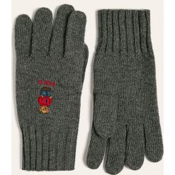 Polo Ralph Lauren - Rękawiczki. Szare rękawiczki męskie Polo Ralph Lauren, bez wzorów, z wełny. W wyprzedaży za 139,90 zł.