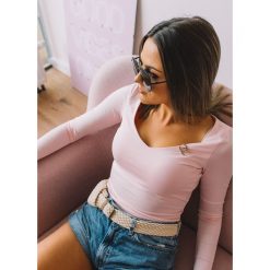 Bluzka Alex pink. Różowe bluzki damskie Fanaberia.com, bez wzorów, bez kołnierzyka, bez rękawów. Za 59,00 zł.