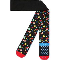 Happy Socks - Rajstopy dziecięce 16/18. Czarne skarpetki dziewczęce marki Happy Socks, bez wzorów, z elastanu. Za 54,90 zł.
