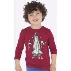 Mayoral - Longsleeve dziecięcy 92 - 134 cm. Niebieskie t-shirty chłopięce Mayoral, z nadrukiem, z bawełny, z długim rękawem. W wyprzedaży za 49,90 zł.