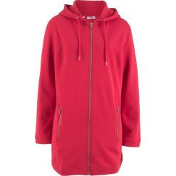 Długa bluza rozpinana bonprix czerwony. Czerwone bluzy damskie bonprix, bez wzorów, z długim rękawem, długie, bez kaptura. Za 59,99 zł.