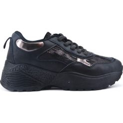 Modne sneakersy (39). Czarne sneakersy damskie Estetino. Za 99,00 zł.