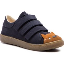 Sneakersy MRUGAŁA - Maki 3380/9-73 Fox Blu. Niebieskie trampki chłopięce Mrugała, bez wzorów, ze skóry, na rzepy. Za 229,00 zł.