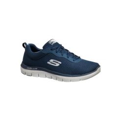 Buty męskie do szybkiego marszu Dual Lite w kolorze niebieskim. Niebieskie buty sportowe męskie Skechers, bez zapięcia, trekkingowe. Za 199,99 zł.