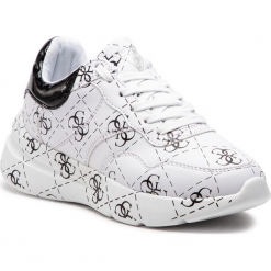 Sneakersy GUESS - FL5MAY FAL12 WHIBL. Białe sneakersy damskie Guess, z materiału. Za 529,00 zł.