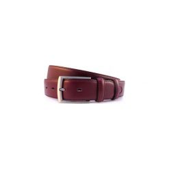 Bordowy pasek męski P36. Czerwone paski męskie Modini Moda Męska, w paski, z jeansu, eleganckie. Za 76,50 zł.
