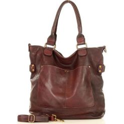 Marco mazzini torebka skórzana vintage shopper z dwoma kieszeniami pelle lavata burgund. Czerwone torby damskie na zakupy MAZZINI, w paski, ze skóry, vintage, bez dodatków. W wyprzedaży za 499,00 zł.