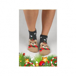 Skarpetki z niedźwiadkiem. Brązowe skarpetki damskie marki Candysox.pl. Za 30,00 zł.